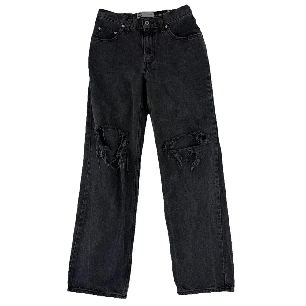Levi Silvertab Black Jeans Women's Sz 28x31‎ Distressed Skateboard Grunge Baggy